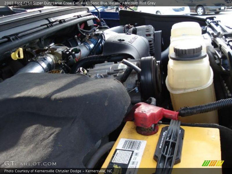 Sonic Blue Metallic / Medium Flint Grey 2003 Ford F250 Super Duty Lariat Crew Cab 4x4