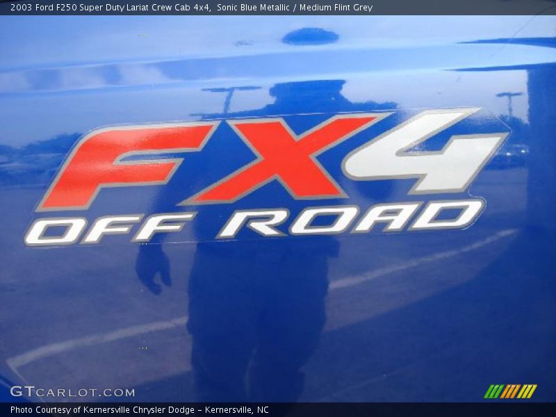 Sonic Blue Metallic / Medium Flint Grey 2003 Ford F250 Super Duty Lariat Crew Cab 4x4