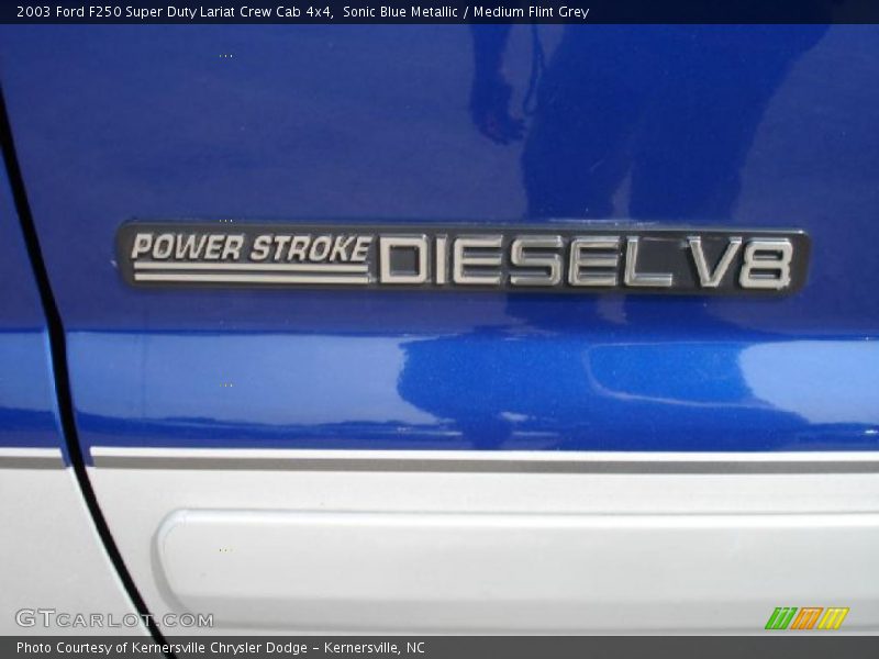 Sonic Blue Metallic / Medium Flint Grey 2003 Ford F250 Super Duty Lariat Crew Cab 4x4