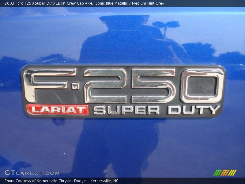 Sonic Blue Metallic / Medium Flint Grey 2003 Ford F250 Super Duty Lariat Crew Cab 4x4