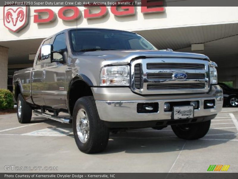 Arizona Beige Metallic / Tan 2007 Ford F250 Super Duty Lariat Crew Cab 4x4