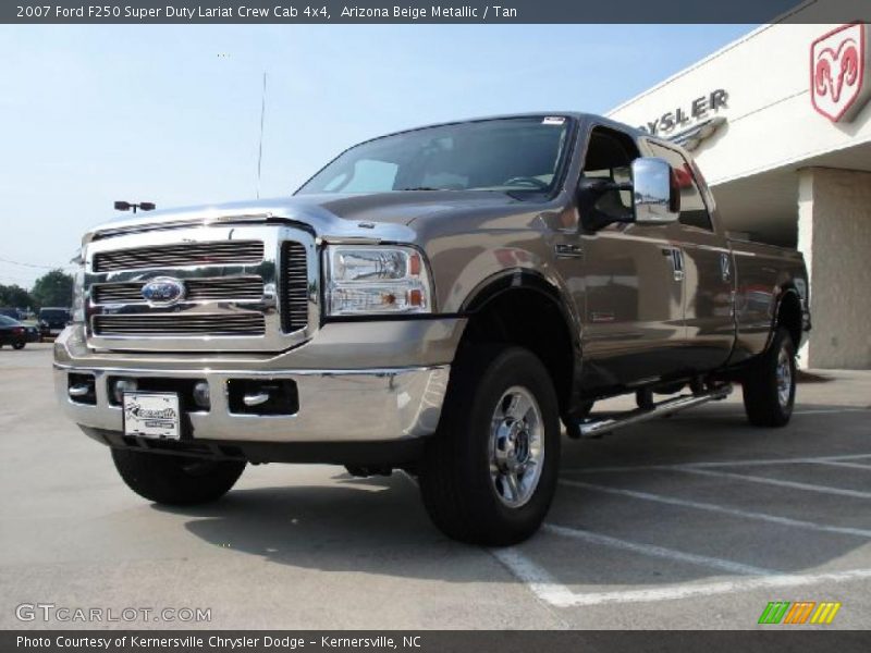 Arizona Beige Metallic / Tan 2007 Ford F250 Super Duty Lariat Crew Cab 4x4