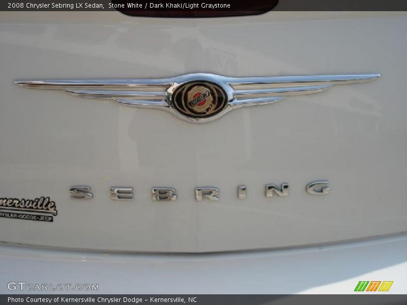 Stone White / Dark Khaki/Light Graystone 2008 Chrysler Sebring LX Sedan
