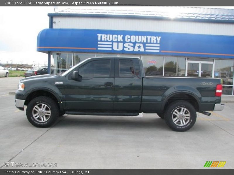 Aspen Green Metallic / Tan 2005 Ford F150 Lariat SuperCab 4x4