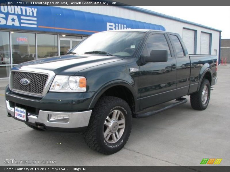 Aspen Green Metallic / Tan 2005 Ford F150 Lariat SuperCab 4x4