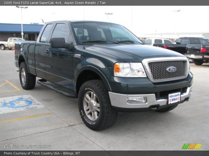 Aspen Green Metallic / Tan 2005 Ford F150 Lariat SuperCab 4x4