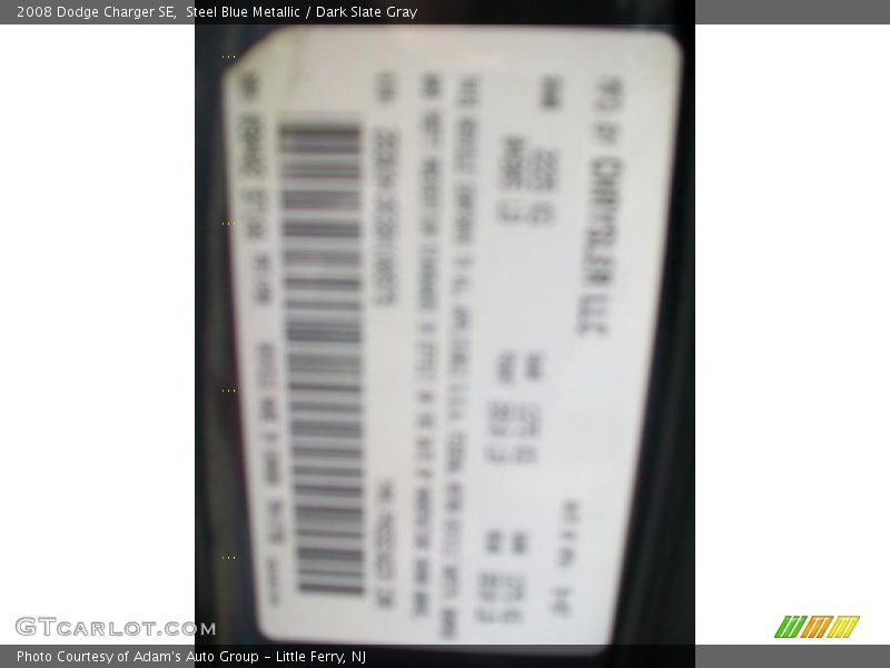 Steel Blue Metallic / Dark Slate Gray 2008 Dodge Charger SE
