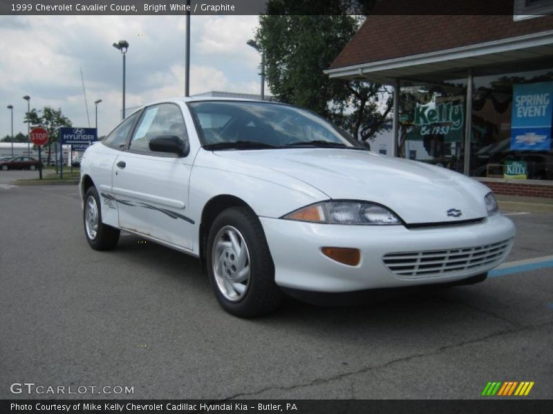 Bright White / Graphite 1999 Chevrolet Cavalier Coupe