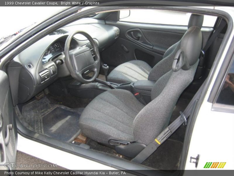 Bright White / Graphite 1999 Chevrolet Cavalier Coupe