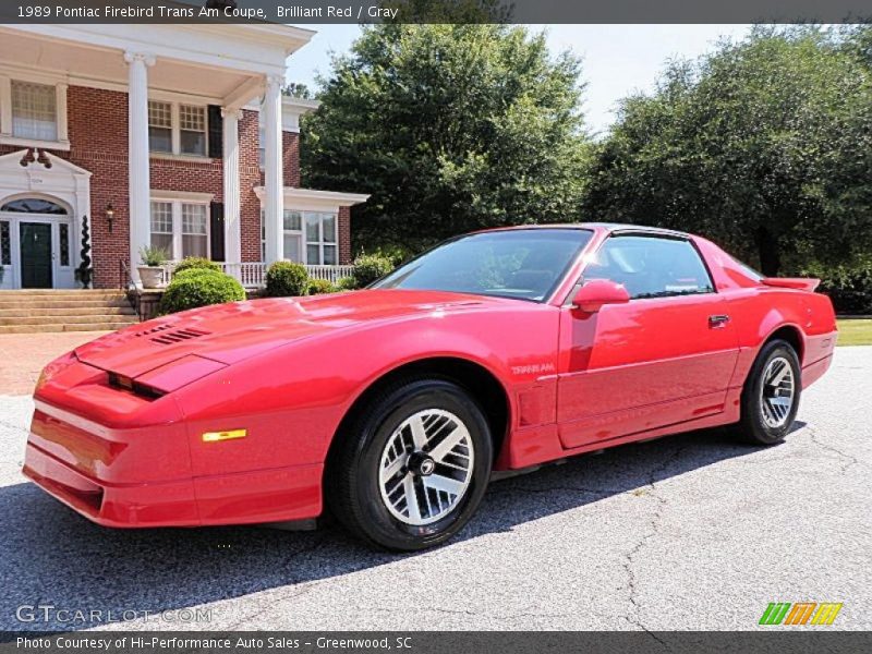 Brilliant Red / Gray 1989 Pontiac Firebird Trans Am Coupe