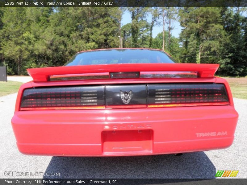 Brilliant Red / Gray 1989 Pontiac Firebird Trans Am Coupe