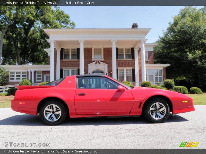 Brilliant Red / Gray 1989 Pontiac Firebird Trans Am Coupe