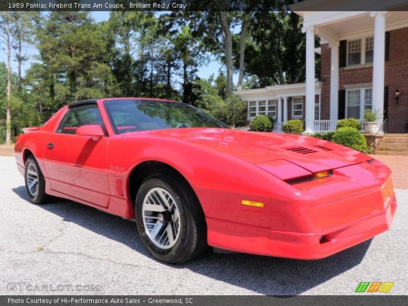 Brilliant Red / Gray 1989 Pontiac Firebird Trans Am Coupe