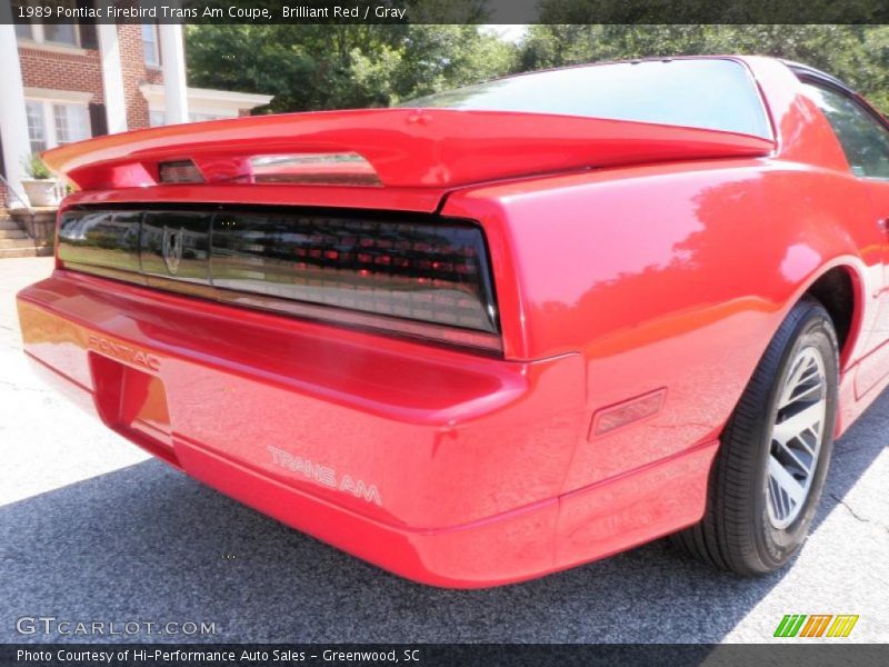 Brilliant Red / Gray 1989 Pontiac Firebird Trans Am Coupe
