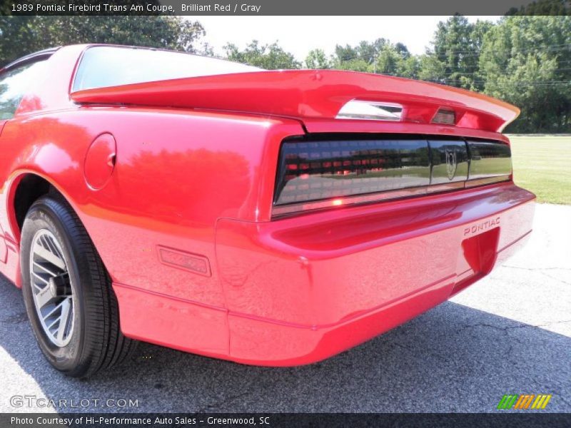 Brilliant Red / Gray 1989 Pontiac Firebird Trans Am Coupe