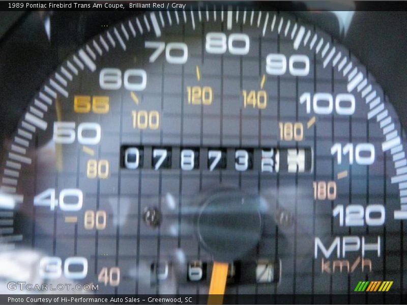 Brilliant Red / Gray 1989 Pontiac Firebird Trans Am Coupe