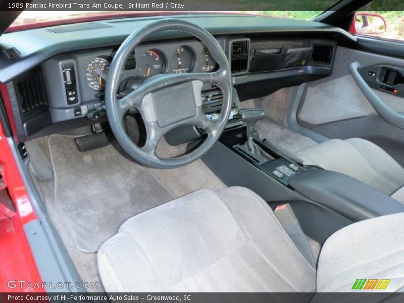 Brilliant Red / Gray 1989 Pontiac Firebird Trans Am Coupe