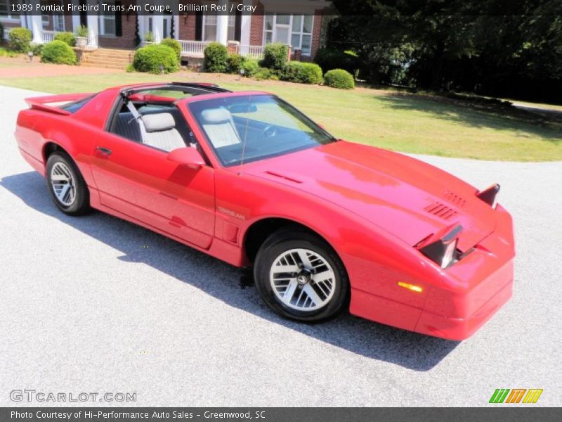 Brilliant Red / Gray 1989 Pontiac Firebird Trans Am Coupe