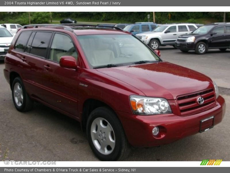 Sundown Red Pearl / Ivory 2004 Toyota Highlander Limited V6 4WD