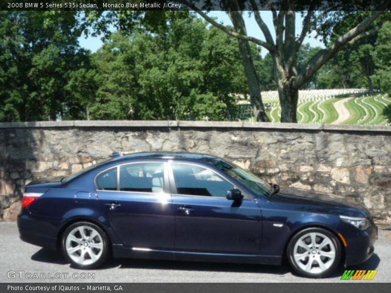 Monaco Blue Metallic / Grey 2008 BMW 5 Series 535i Sedan