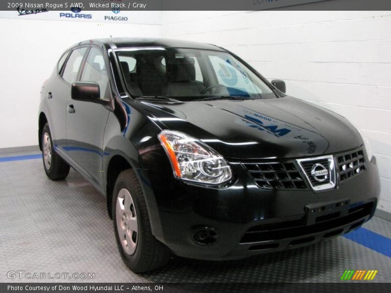 Wicked Black / Gray 2009 Nissan Rogue S AWD