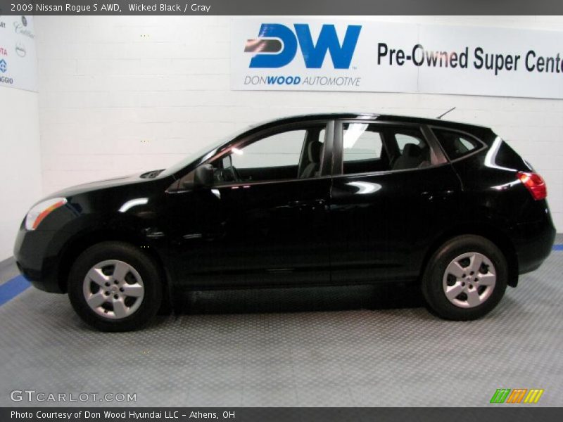 Wicked Black / Gray 2009 Nissan Rogue S AWD