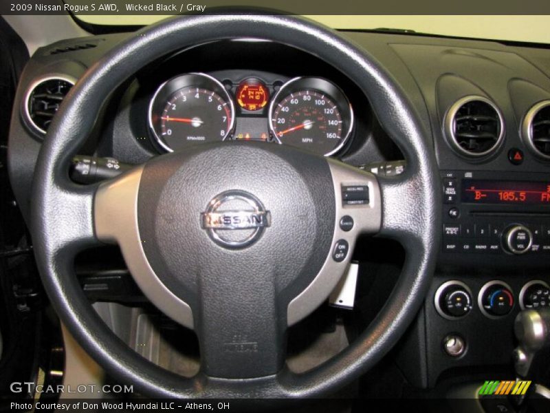 Wicked Black / Gray 2009 Nissan Rogue S AWD