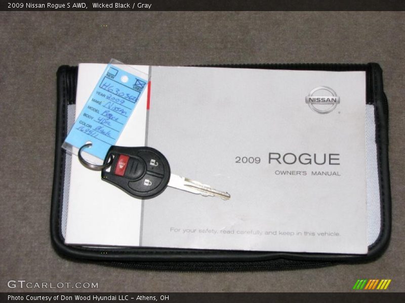 Wicked Black / Gray 2009 Nissan Rogue S AWD