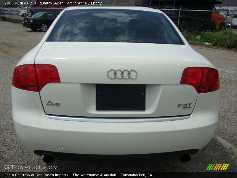 Arctic White / Ebony 2005 Audi A4 2.0T quattro Sedan