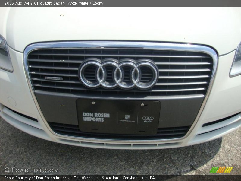 Arctic White / Ebony 2005 Audi A4 2.0T quattro Sedan