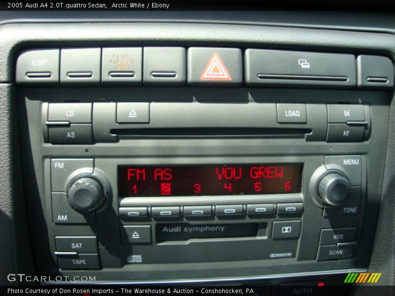 Arctic White / Ebony 2005 Audi A4 2.0T quattro Sedan