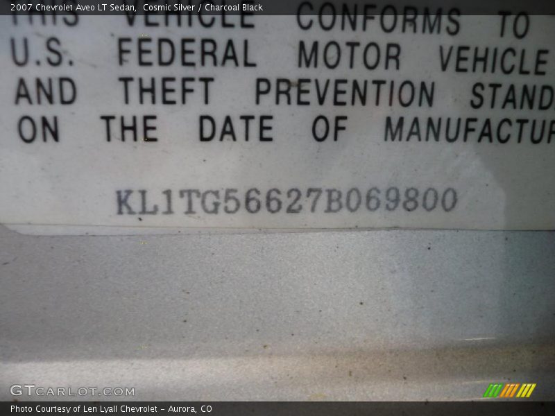 Cosmic Silver / Charcoal Black 2007 Chevrolet Aveo LT Sedan