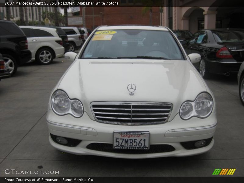 Alabaster White / Stone 2007 Mercedes-Benz SL 550 Roadster
