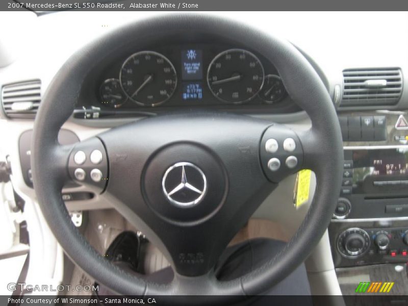 Alabaster White / Stone 2007 Mercedes-Benz SL 550 Roadster
