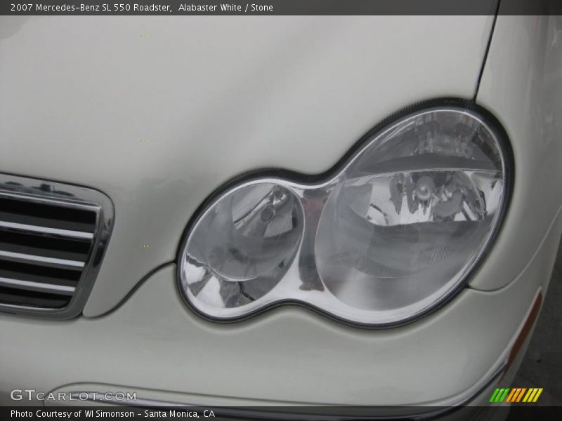 Alabaster White / Stone 2007 Mercedes-Benz SL 550 Roadster