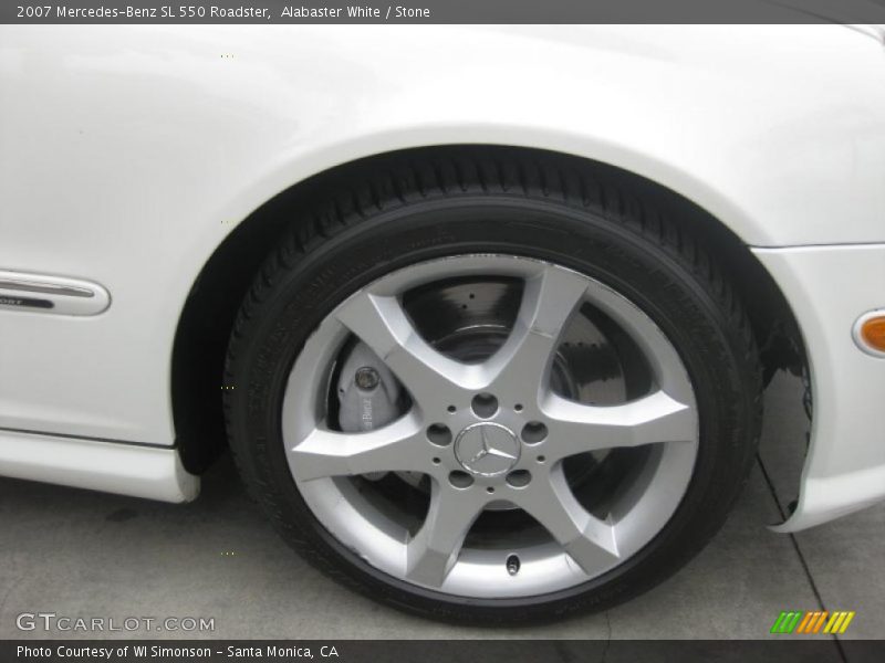 Alabaster White / Stone 2007 Mercedes-Benz SL 550 Roadster