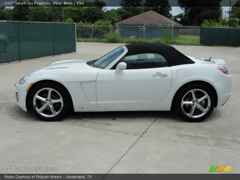 Polar White / Red 2007 Saturn Sky Roadster