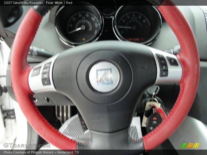 Polar White / Red 2007 Saturn Sky Roadster