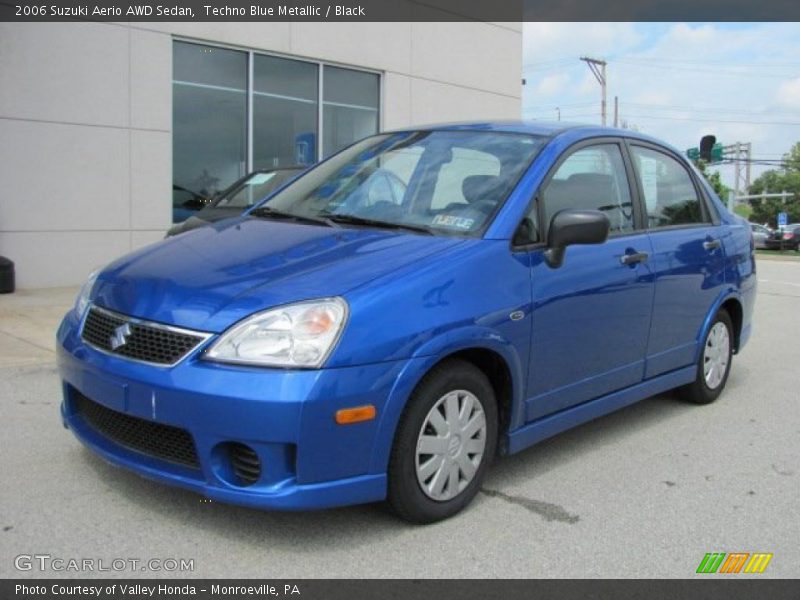 Techno Blue Metallic / Black 2006 Suzuki Aerio AWD Sedan