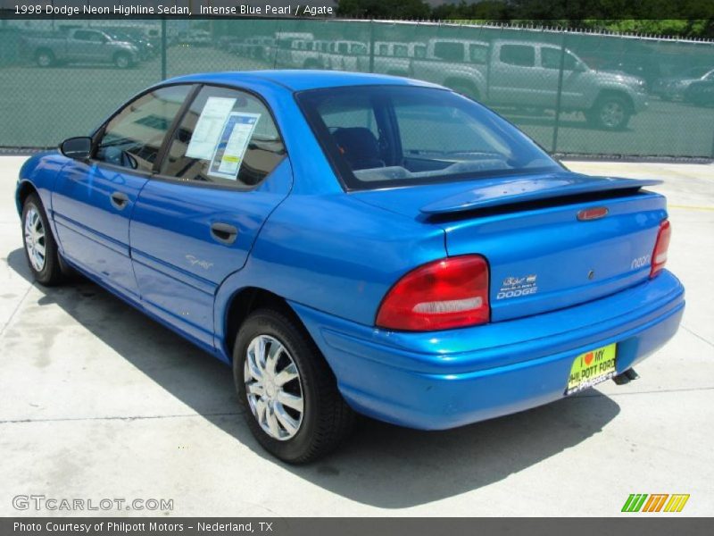 Intense Blue Pearl / Agate 1998 Dodge Neon Highline Sedan