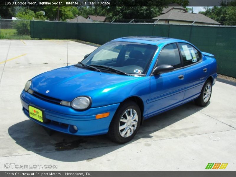 Intense Blue Pearl / Agate 1998 Dodge Neon Highline Sedan