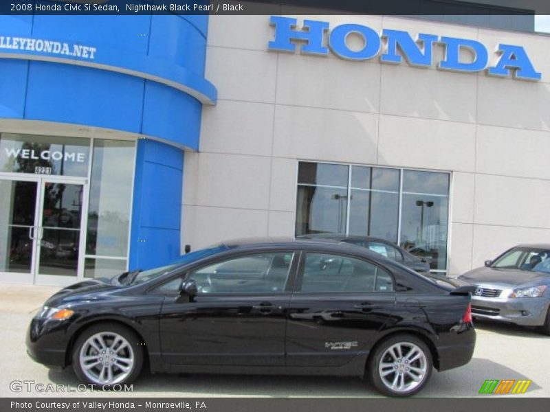 Nighthawk Black Pearl / Black 2008 Honda Civic Si Sedan