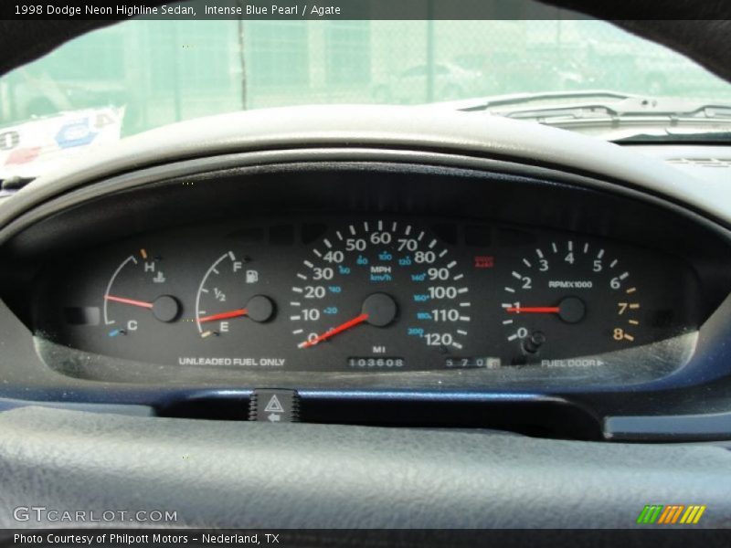 Intense Blue Pearl / Agate 1998 Dodge Neon Highline Sedan