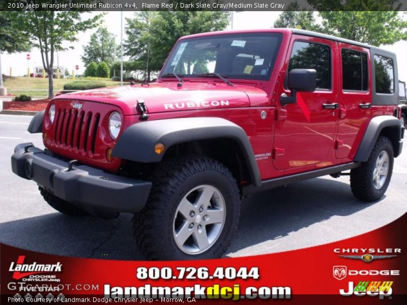 Flame Red / Dark Slate Gray/Medium Slate Gray 2010 Jeep Wrangler Unlimited Rubicon 4x4