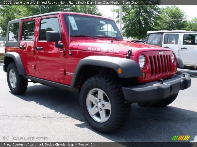 Flame Red / Dark Slate Gray/Medium Slate Gray 2010 Jeep Wrangler Unlimited Rubicon 4x4