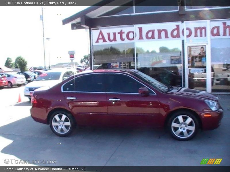 Ruby Red / Black 2007 Kia Optima EX V6