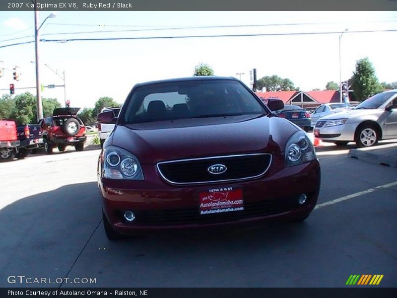 Ruby Red / Black 2007 Kia Optima EX V6