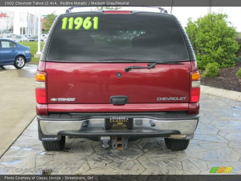 Redfire Metallic / Medium Gray/Neutral 2002 Chevrolet Tahoe LS 4x4