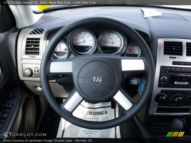 Deep Water Blue Pearl / Dark Slate Gray 2010 Dodge Charger SE