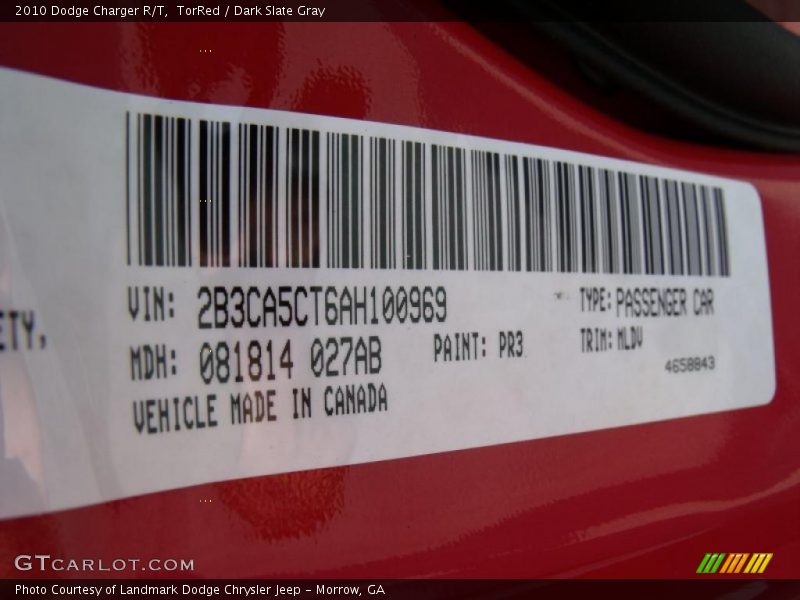 TorRed / Dark Slate Gray 2010 Dodge Charger R/T